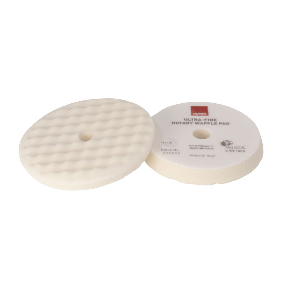 RUPES Velcro Waffle Ultra-Fine Polishing Foam Pad f/Rotary Polishers 180mm - White [9.WF180S]