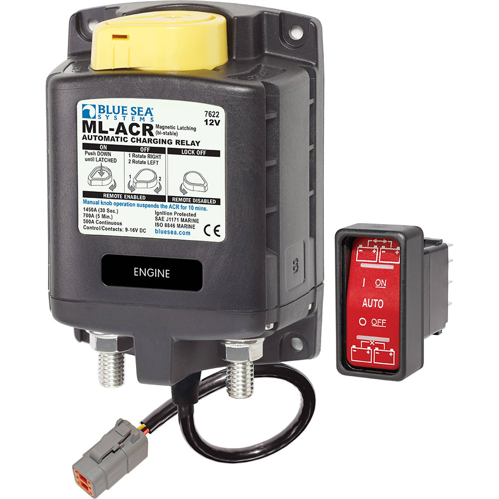 Blue Sea 7622100 ML ACR Charging Relay 12V 500A w/Manual Control  Deutsch Connector [7622100]